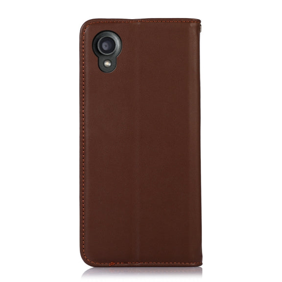 For Kyocera Digno BX2 KHAZNEH Nappa Top Layer Cowhide Leather Phone Case(Brown)