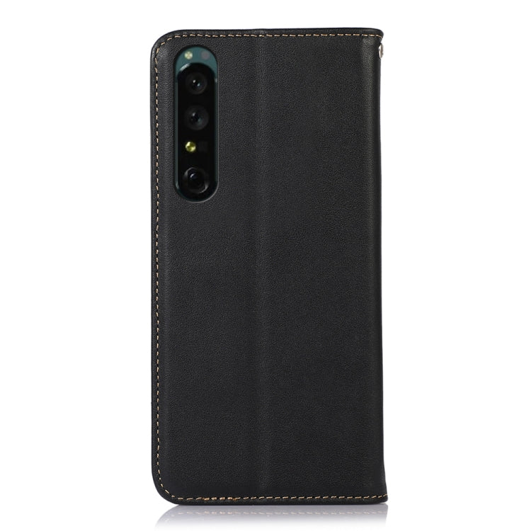 For Sony Xperia 1 IV KHAZNEH Nappa Top Layer Cowhide Leather Phone Case(Black)