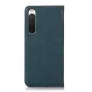 For Sony Xperia 10 IV KHAZNEH Nappa Top Layer Cowhide Leather Phone Case(Green)
