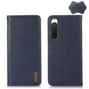 For Sony Xperia 10 IV KHAZNEH Nappa Top Layer Cowhide Leather Phone Case(Blue)