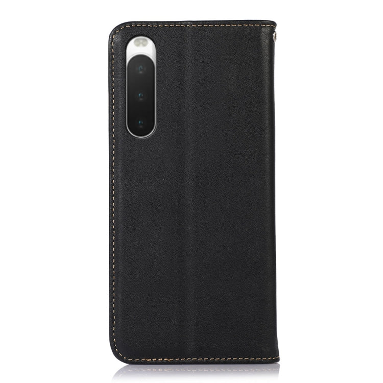 For Sony Xperia 10 IV KHAZNEH Nappa Top Layer Cowhide Leather Phone Case(Black)