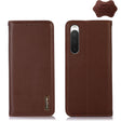 For Sony Xperia 10 IV KHAZNEH Nappa Top Layer Cowhide Leather Phone Case(Brown) - Sony Cases by PMC TechLife | Online Shopping South Africa | PMC TechLife | Buy Now Pay Later Mobicred