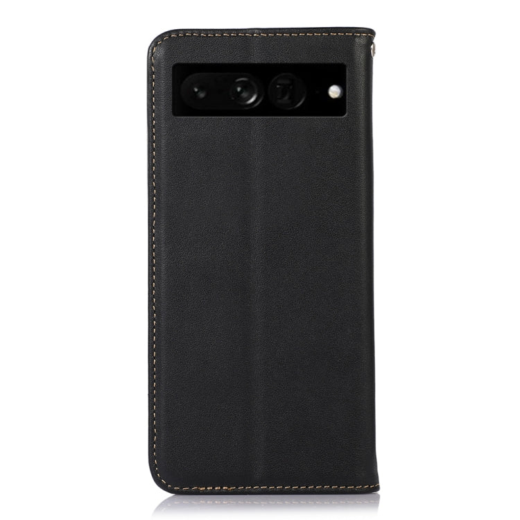 For Google Pixel 7 Pro 5G KHAZNEH Nappa Top Layer Cowhide Leather Phone Case(Black)