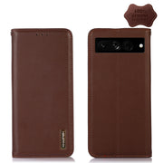 For Google Pixel 7 Pro 5G KHAZNEH Nappa Top Layer Cowhide Leather Phone Case(Brown)