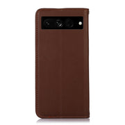 For Google Pixel 7 Pro 5G KHAZNEH Nappa Top Layer Cowhide Leather Phone Case(Brown)