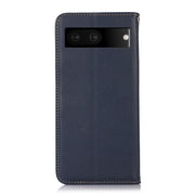 For Google Pixel 7 5G KHAZNEH Nappa Top Layer Cowhide Leather Phone Case(Blue)