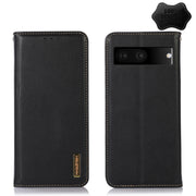 For Google Pixel 7 5G KHAZNEH Nappa Top Layer Cowhide Leather Phone Case(Black)