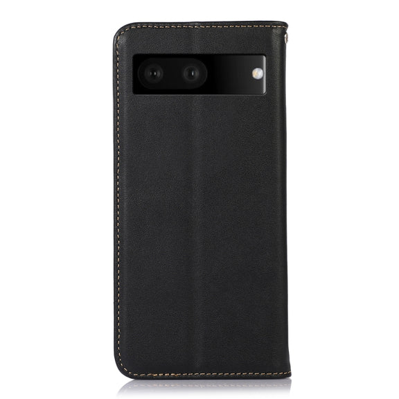 For Google Pixel 7 5G KHAZNEH Nappa Top Layer Cowhide Leather Phone Case(Black)