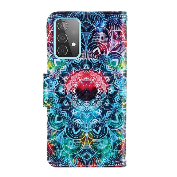 For Samsung Galaxy A33 5G 3D Colored Drawing Leather Phone Case(Mandala)