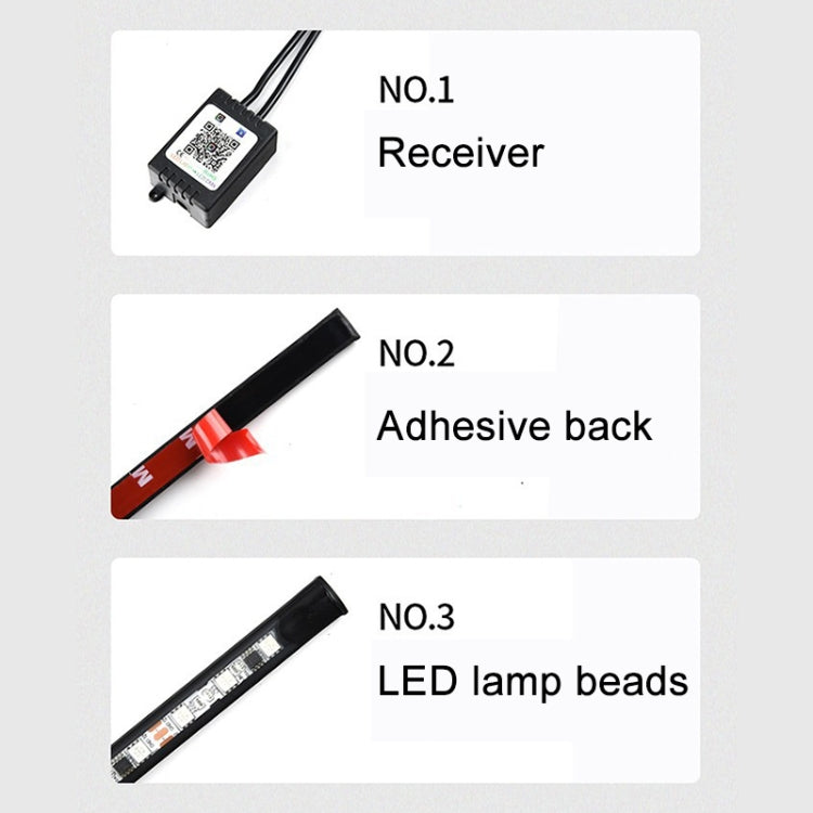 Car Modification Symphony Voice Control LED Chassis Lights, Specification:2 x 120cm + 2 x 150cm