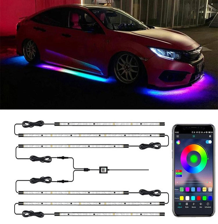 Car Modification Symphony Voice Control LED Chassis Lights, Specification:4 x 60cm + 2 x 180cm