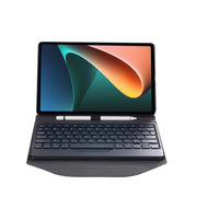 B0N5 Diamond Texture Bluetooth Keyboard Leather Case with Triangle Back Support For Xiaomi Pad 5 / 5 Pro(Black + Black)