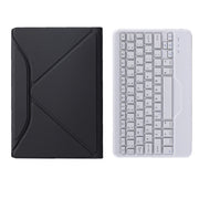 B0N5 Diamond Texture Bluetooth Keyboard Leather Case with Triangle Back Support For Xiaomi Pad 5 / 5 Pro(Black + White)