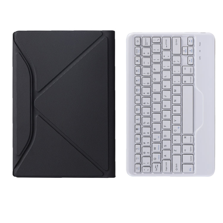 B0N5 Diamond Texture Bluetooth Keyboard Leather Case with Triangle Back Support For Xiaomi Pad 5 / 5 Pro(Black + White)