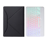 B0N5S Backlight Diamond Texture Bluetooth Keyboard Leather Case with Triangle Back Support For Xiaomi Pad 5 / 5 Pro(Black + White)