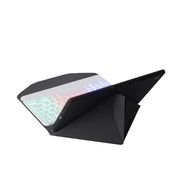 B0N5S Backlight Diamond Texture Bluetooth Keyboard Leather Case with Triangle Back Support For Xiaomi Pad 5 / 5 Pro(Black + White)