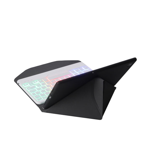 B0N5S Backlight Diamond Texture Bluetooth Keyboard Leather Case with Triangle Back Support For Xiaomi Pad 5 / 5 Pro(Black + White)