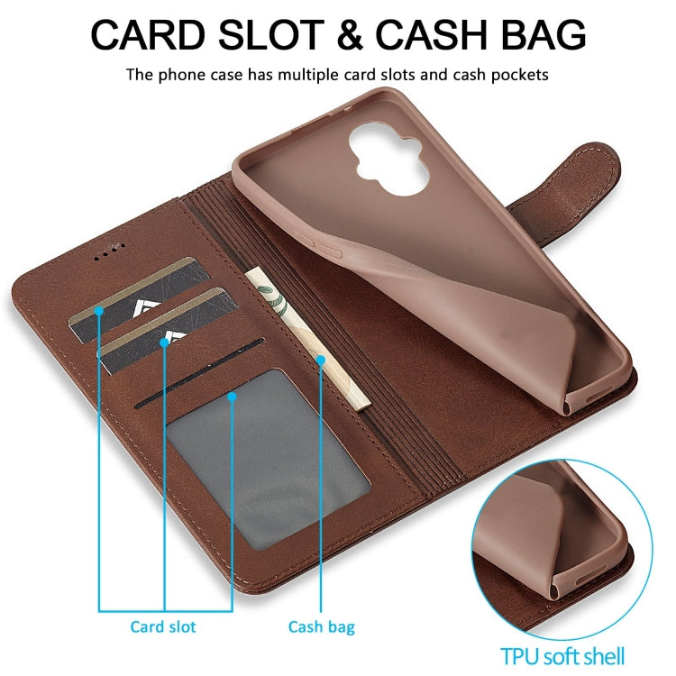For OPPO A96 5G / Reno7 Z 5G LC.IMEEKE Calf Texture Leather Phone Case(Coffee)