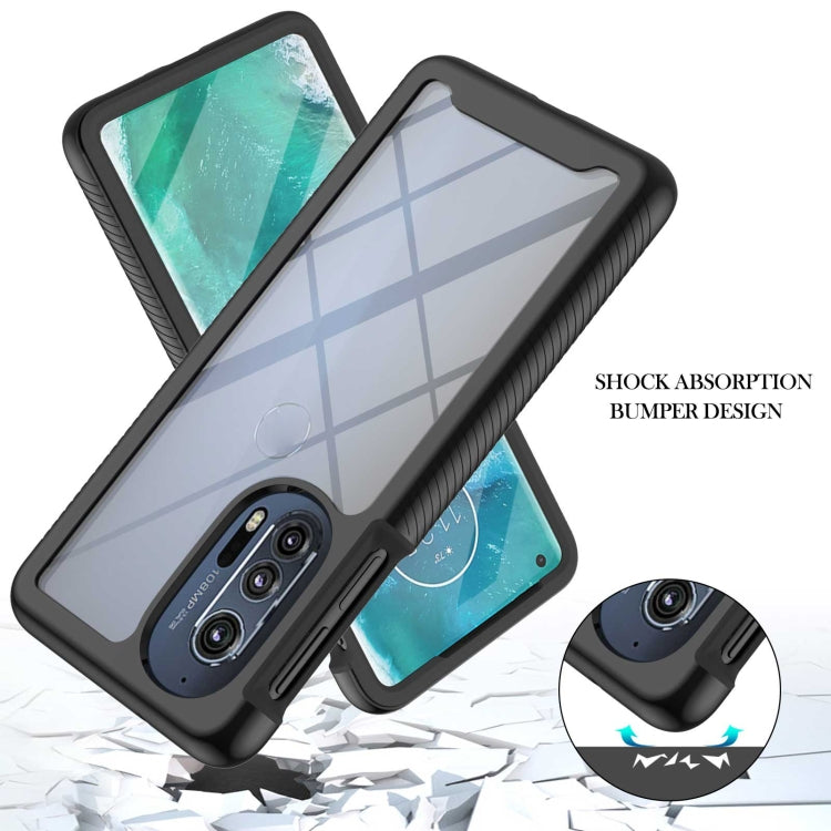 For Motorola Edge+ 2022 Starry Sky Solid Color Series PC + TPU Phone Case with PET Film(Black)