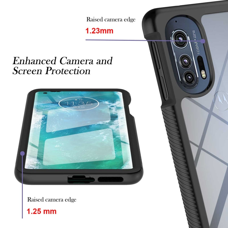 For Motorola Edge+ 2022 Starry Sky Solid Color Series PC + TPU Phone Case with PET Film(Black)
