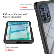 For Motorola Edge+ 2022 Starry Sky Solid Color Series PC + TPU Phone Case with PET Film(Black)