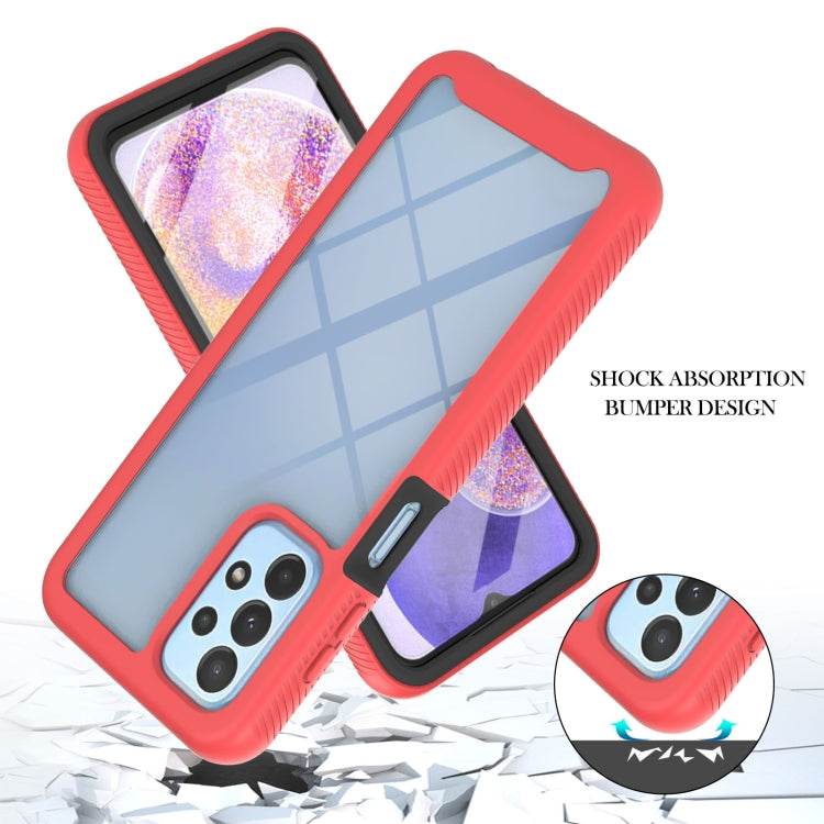 For Samsung Galaxy A23 5G / 4G Starry Sky Solid Color Series PC + TPU Phone Case with PET Film(Red)