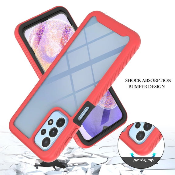 For Samsung Galaxy A23 5G / 4G Starry Sky Solid Color Series PC + TPU Phone Case with PET Film(Red)
