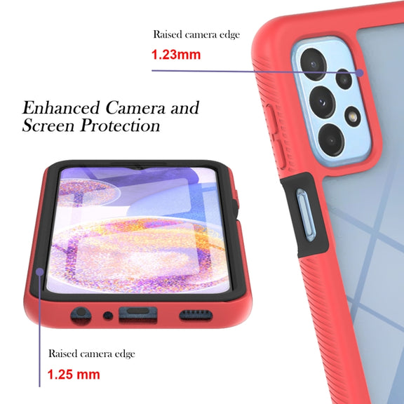 For Samsung Galaxy A23 5G / 4G Starry Sky Solid Color Series PC + TPU Phone Case with PET Film(Red)