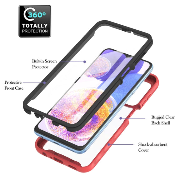 For Samsung Galaxy A23 5G / 4G Starry Sky Solid Color Series PC + TPU Phone Case with PET Film(Red)