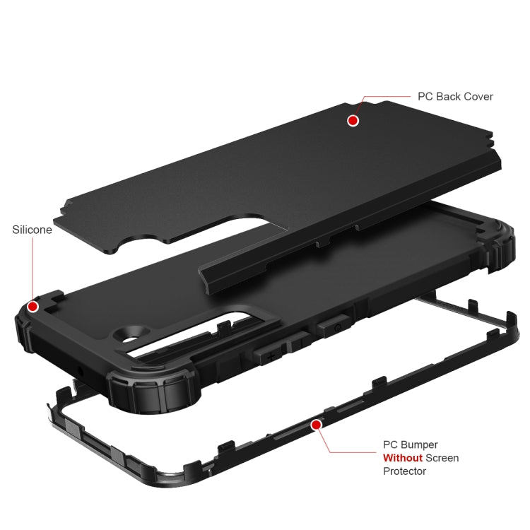 For Samsung Galaxy S22 5G PC + Silicone Phone Case(Black)