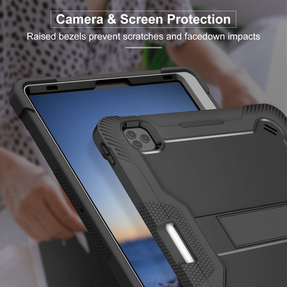 For iPad Pro 12.9 2022 / 2021 / 2020 / 2018 Silicone + PC Shockproof Tablet Case(Black)