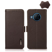 For Nokia X100 KHAZNEH Side-Magnetic Litchi Genuine Leather RFID Phone Case(Brown)