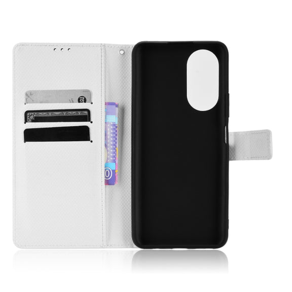 For Honor X7 Diamond Texture Leather Phone Case(White)