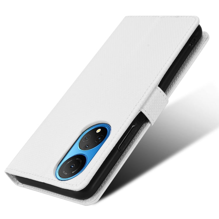 For Honor X7 Diamond Texture Leather Phone Case(White)