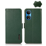 For Honor X7 / Play 30 Plus KHAZNEH Side-Magnetic Litchi Genuine Leather RFID Phone Case(Green)