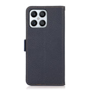 For Honor X30i / Play6T Pro / X8 KHAZNEH Side-Magnetic Litchi Genuine Leather RFID Phone Case(Blue)