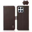 For Honor X30i / Play6T Pro / X8 KHAZNEH Side-Magnetic Litchi Genuine Leather RFID Phone Case(Brown) - Honor Cases by PMC TechLife | Online Shopping South Africa | PMC TechLife | Buy Now Pay Later Mobicred