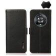 For Honor Magic 4 KHAZNEH Side-Magnetic Litchi Genuine Leather RFID Phone Case(Black) - Honor Cases by PMC TechLife | Online Shopping South Africa | PMC TechLife | Buy Now Pay Later Mobicred