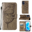 For OPPO Reno7 5G Global/Find X5 Lite Embossed Butterfly Leather Phone Case(Grey) - OPPO Cases by PMC TechLife | Online Shopping South Africa | PMC TechLife | Buy Now Pay Later Mobicred