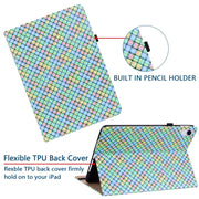 For Lenovo Tab M10 Plus 10.6 3rd Gen. Color Weave Leather Tablet Case with Holder(Rainbow)