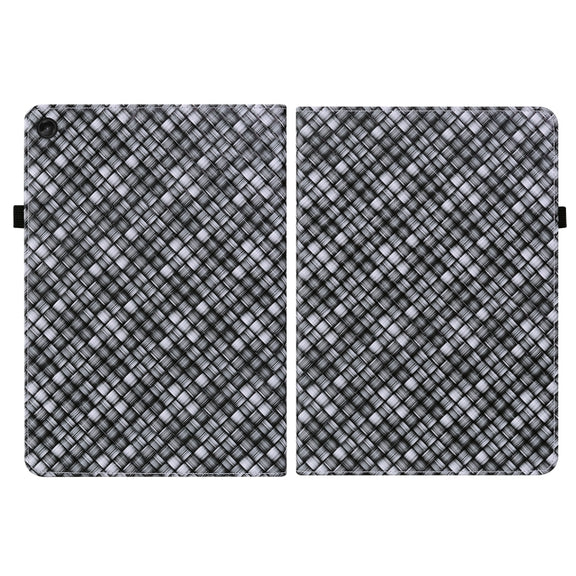 For Lenovo Tab M10 Plus 10.6 3rd Gen. Color Weave Leather Tablet Case with Holder(Black)