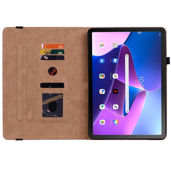 For Lenovo Tab M10 Plus 10.6 3rd Gen. Color Weave Leather Tablet Case with Holder(Black)