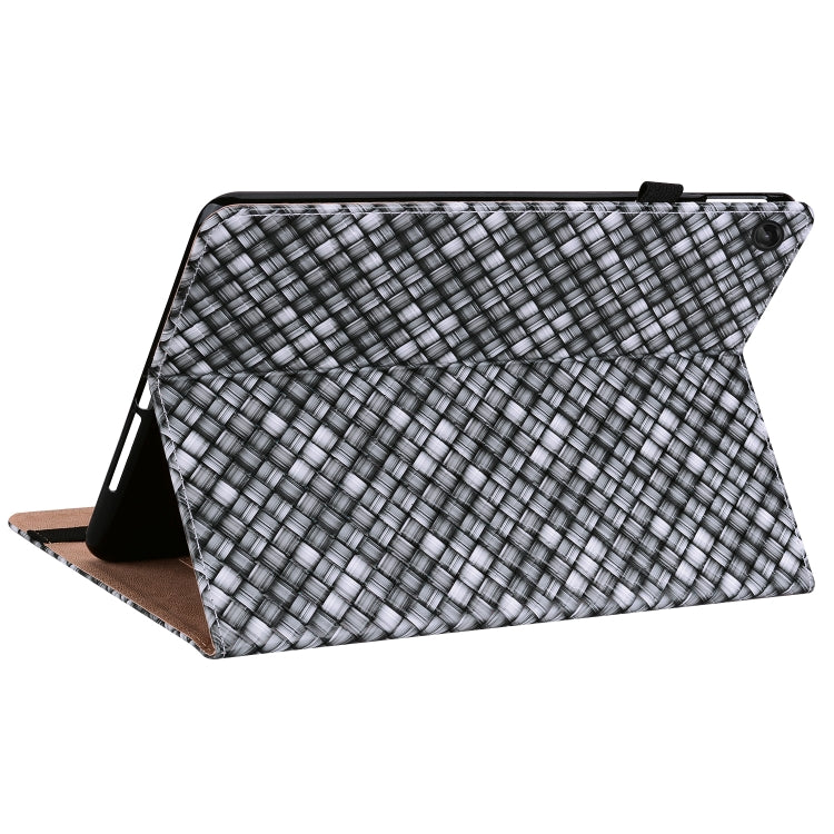 For Lenovo Tab M10 Plus 10.6 3rd Gen. Color Weave Leather Tablet Case with Holder(Black)