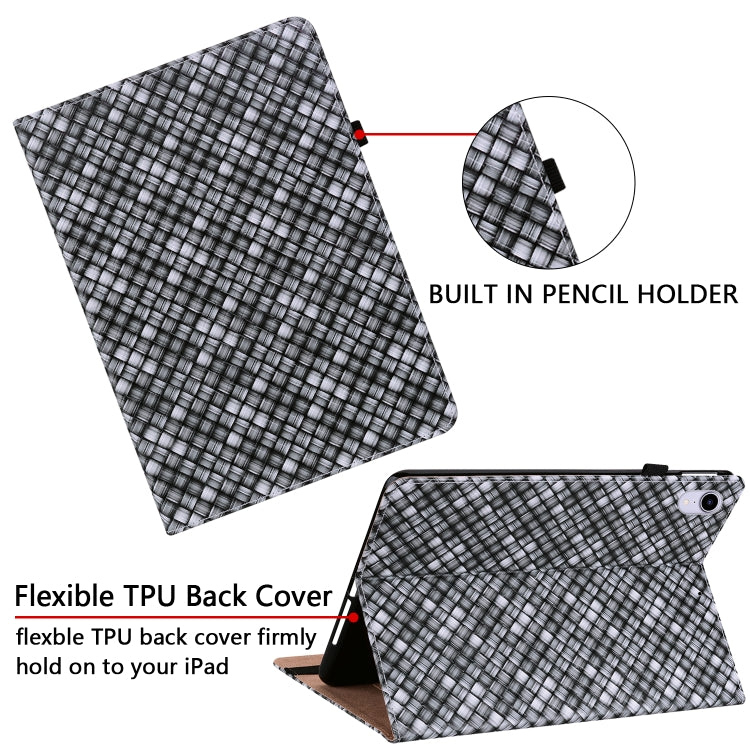 For Lenovo Tab M10 Plus 10.6 3rd Gen. Color Weave Leather Tablet Case with Holder(Black)