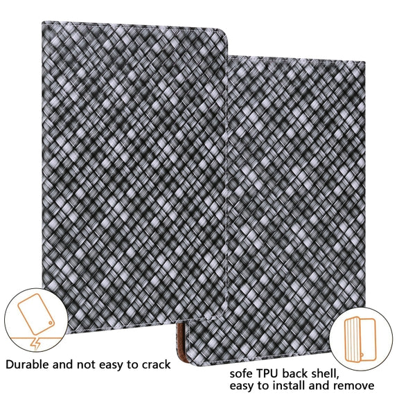 For Lenovo Tab M10 Plus 10.6 3rd Gen. Color Weave Leather Tablet Case with Holder(Black)