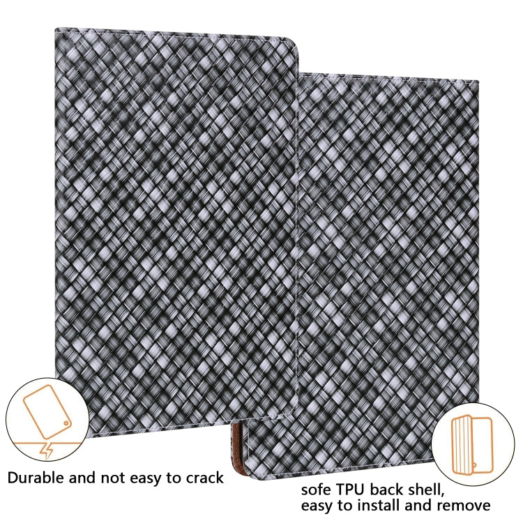 For Lenovo Tab M10 Plus 10.6 3rd Gen. Color Weave Leather Tablet Case with Holder(Black)