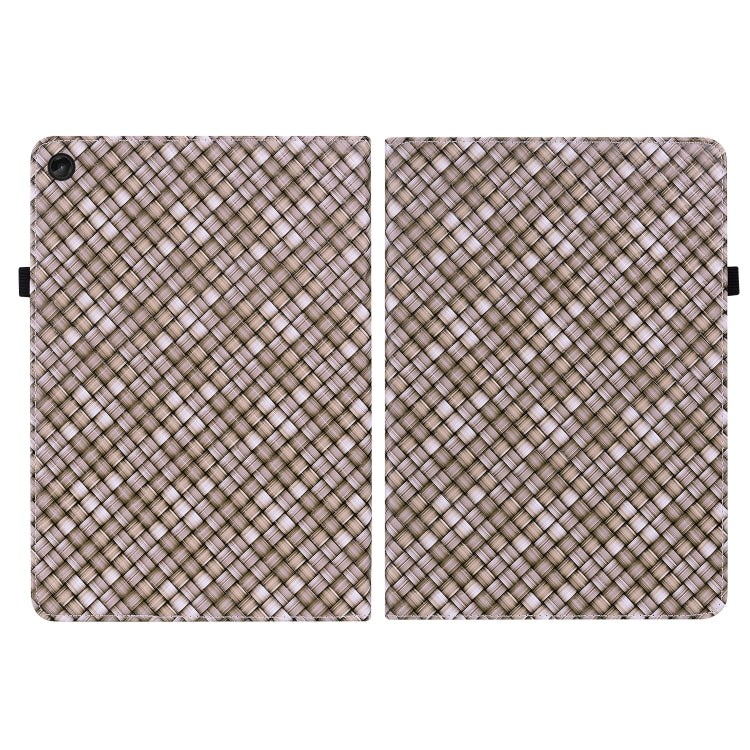 For Lenovo Tab M10 Plus 10.6 3rd Gen. Color Weave Leather Tablet Case with Holder(Brown)