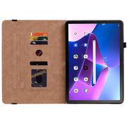 For Lenovo Tab M10 Plus 10.6 3rd Gen. Color Weave Leather Tablet Case with Holder(Brown)