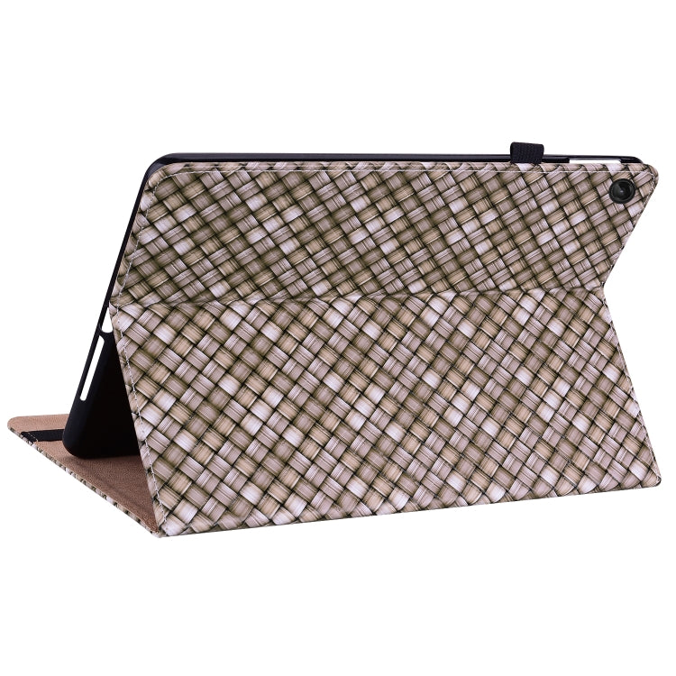 For Lenovo Tab M10 Plus 10.6 3rd Gen. Color Weave Leather Tablet Case with Holder(Brown)