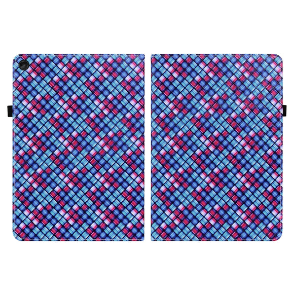 For Lenovo Tab M10 Plus 10.6 3rd Gen. Color Weave Leather Tablet Case with Holder(Blue)